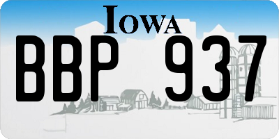 IA license plate BBP937