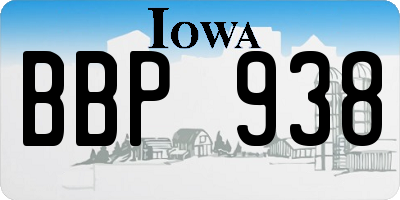 IA license plate BBP938