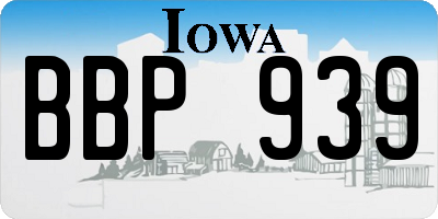 IA license plate BBP939