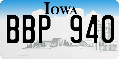 IA license plate BBP940