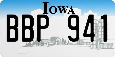 IA license plate BBP941