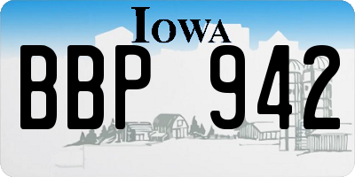 IA license plate BBP942