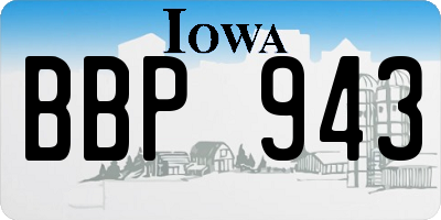 IA license plate BBP943