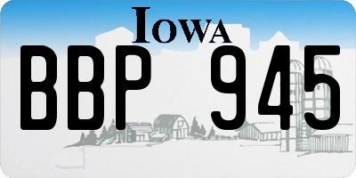 IA license plate BBP945