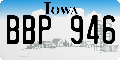 IA license plate BBP946