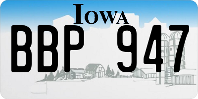 IA license plate BBP947