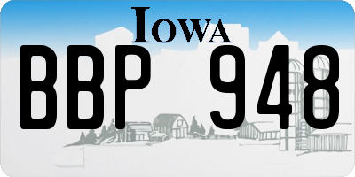IA license plate BBP948