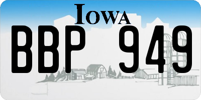 IA license plate BBP949