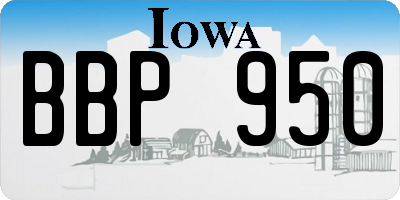 IA license plate BBP950