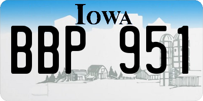 IA license plate BBP951