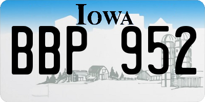 IA license plate BBP952