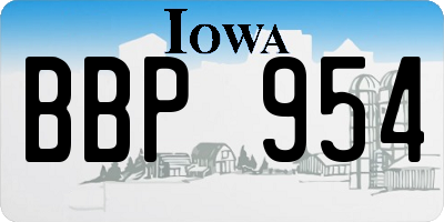 IA license plate BBP954
