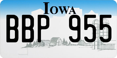 IA license plate BBP955