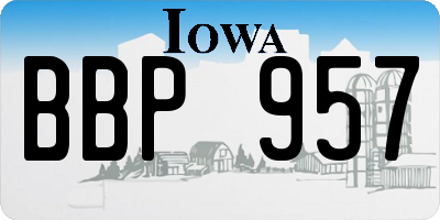 IA license plate BBP957