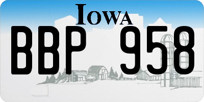 IA license plate BBP958
