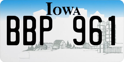 IA license plate BBP961
