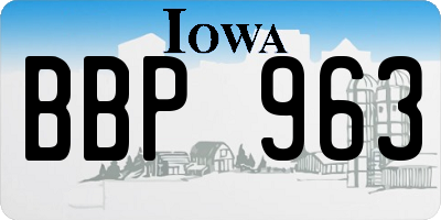 IA license plate BBP963