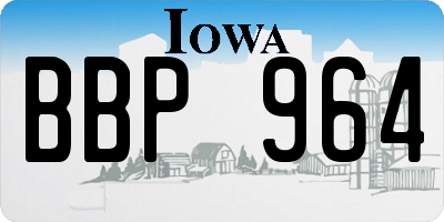 IA license plate BBP964