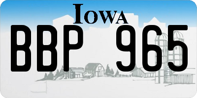 IA license plate BBP965