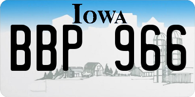 IA license plate BBP966