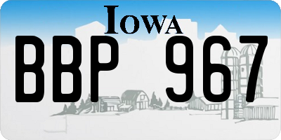 IA license plate BBP967