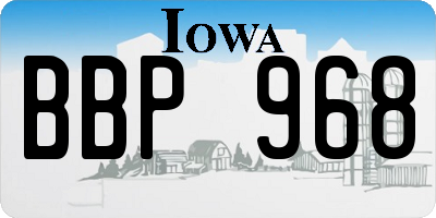 IA license plate BBP968
