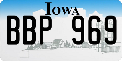 IA license plate BBP969