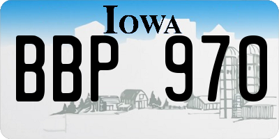IA license plate BBP970