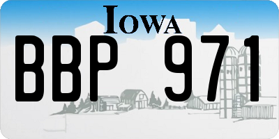 IA license plate BBP971