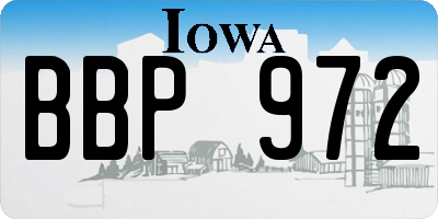 IA license plate BBP972