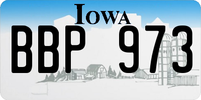 IA license plate BBP973