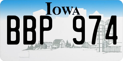 IA license plate BBP974