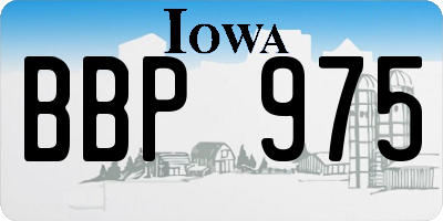 IA license plate BBP975