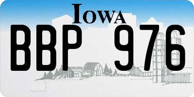 IA license plate BBP976