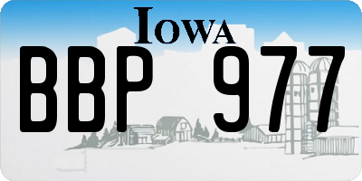 IA license plate BBP977