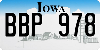 IA license plate BBP978
