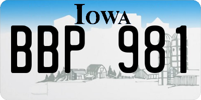 IA license plate BBP981