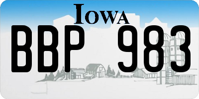IA license plate BBP983