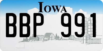 IA license plate BBP991