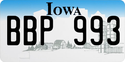 IA license plate BBP993