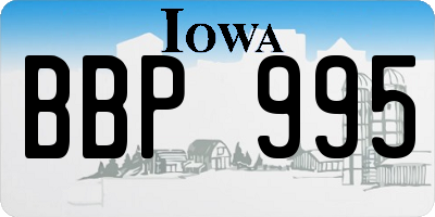 IA license plate BBP995