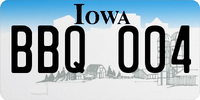 IA license plate BBQ004