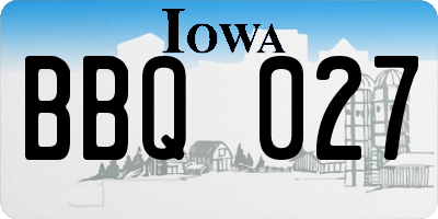 IA license plate BBQ027