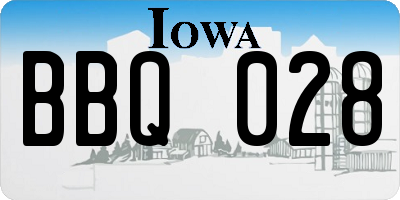 IA license plate BBQ028