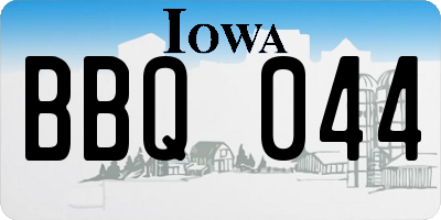IA license plate BBQ044