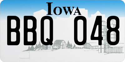 IA license plate BBQ048