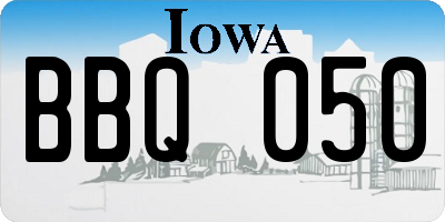 IA license plate BBQ050