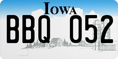 IA license plate BBQ052
