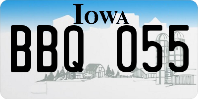 IA license plate BBQ055