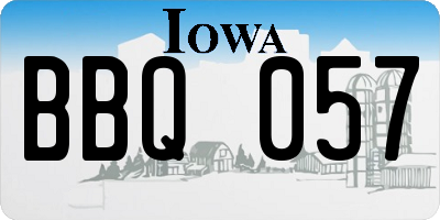 IA license plate BBQ057